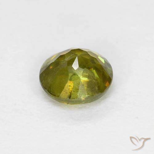 Sphene Gemstone in 4.5 mm (calibrated) Size for Sale, Sphene Stone in Warm Forest Green Color