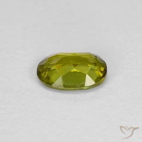 Sphene Gemstone in 5.3 x 3.9 mm Size for Sale, Sphene Stone in Warm Earthy Green Color
