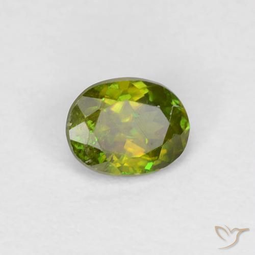 0.35 ct Green Sphene Stone, Natural Sphene in Oval Facet Shape for Sale
