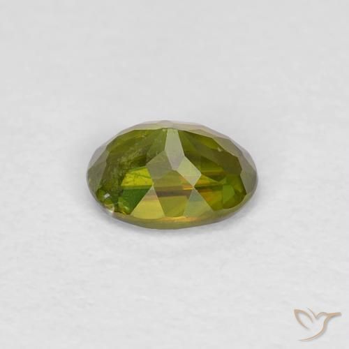 Sphene Gemstone in 4.8 x 3.8 mm Size for Sale, Sphene Stone in Medium Dark-Green Color