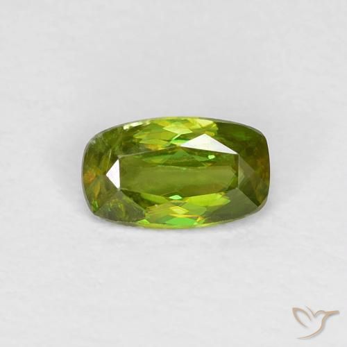 0.33 ct Green Sphene Stone, Natural Sphene in Cushion-Cut Shape for Sale
