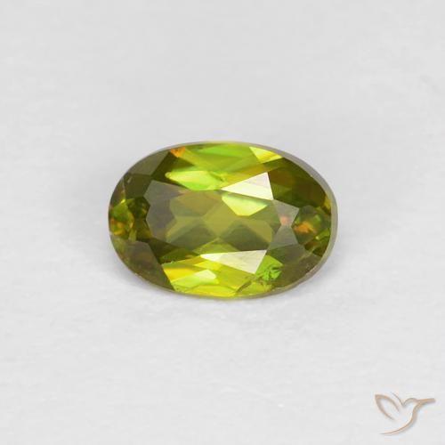 0.42ct Natural Warm Forest Green Sphene, Oval, VS