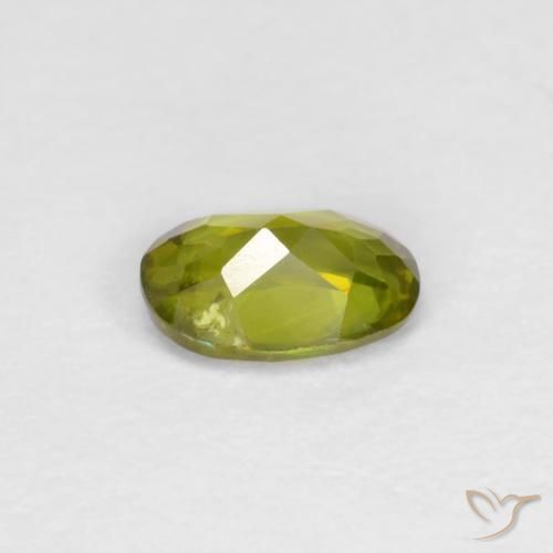 Sphene Gemstone in 5.5 x 3.8 mm Size for Sale, Sphene Stone in Warm Forest Green Color