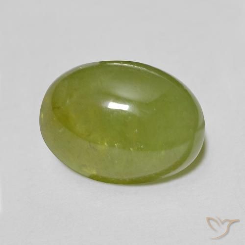 2.67 ct Green Sphene Stone, Natural Sphene in Oval Cabochon Shape for Sale