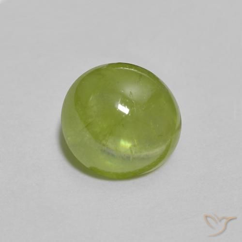 1.52 ct Green Sphene Stone, Natural Sphene in Oval Cabochon Shape for Sale