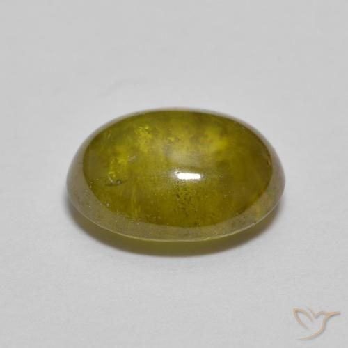 Sphene Gemstone in 8.6 x 6.8 mm Size for Sale, Sphene Stone in Medium Green Color