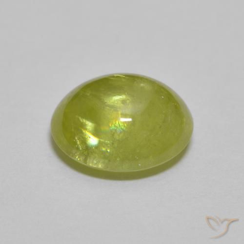 Sphene Gemstone in 8.1 x 7.1 mm Size for Sale, Sphene Stone in Medium Light Green Color