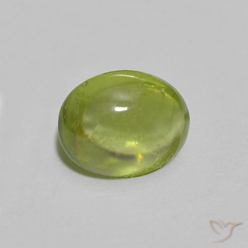 1.50 ct Green Sphene Stone, Natural Sphene in Oval Cabochon Shape for Sale