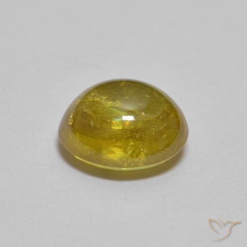 Sphene Gemstone in 7.3 x 6.1 mm Size for Sale, Sphene Stone in Medium Yellow Color
