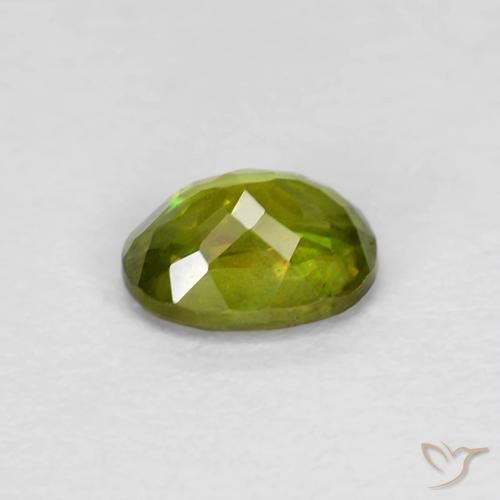 Sphene Gemstone in 5.5 x 4.2 mm Size for Sale, Sphene Stone in Medium Dark-Green Color
