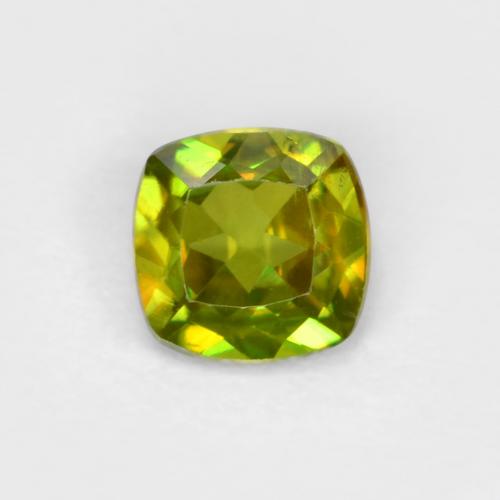Esfena Corte en Forma Cojín de 0,36 ct de Sri Lanka, Dimensión 4,4 x 4,3mm, Claridad vvs-vs, Piedra preciosa natural No tratado, 1 pieza de Esfena en color Verde medio, Dureza Mohs de 5 - 5.5, Photo A