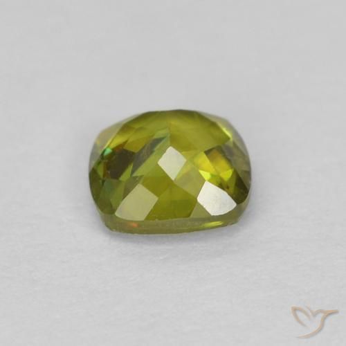 Sphene Gemstone in 4.6 x 4.6 mm Size for Sale, Sphene Stone in Medium Green Color