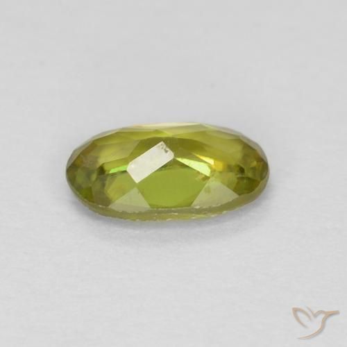 Sphene Gemstone in 5.7 x 3.4 mm Size for Sale, Sphene Stone in Warm Earthy Green Color