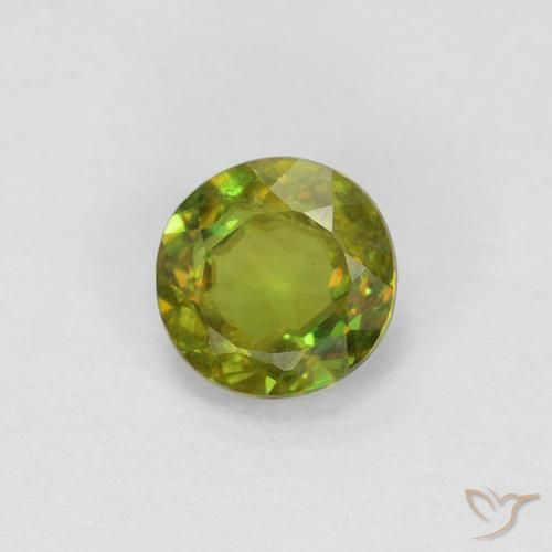 0.34 ct Green Sphene, 4.3 mm Round Cut From Sri Lanka, Photo A