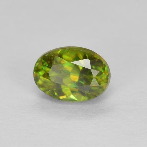 0.48 ct Green Sphene Stone, Natural Sphene in Oval Facet Shape for Sale