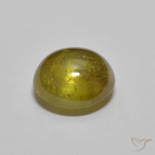 Sphene Gemstone in 6.6 x 6.1 mm Size for Sale, Sphene Stone in Earthy Gold Color