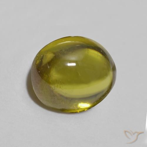 1.22 ct Golden Sphene Stone, Natural Sphene in Oval Cabochon Shape for Sale