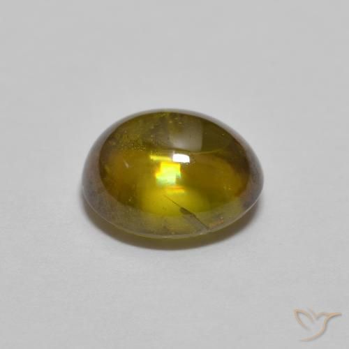Sphene Gemstone in 6.6 x 5.7 mm Size for Sale, Sphene Stone in Earthy Gold Color