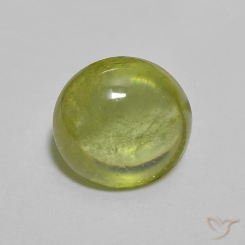 1.60 ct Green Sphene Stone, Natural Sphene in Oval Cabochon Shape for Sale