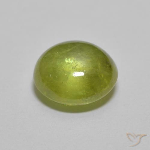 Sphene Gemstone in 6.9 x 6.6 mm Size for Sale, Sphene Stone in Olive Green Color