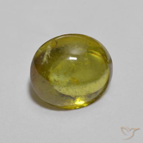1.76 ct Golden Sphene Stone, Natural Sphene in Oval Cabochon Shape for Sale