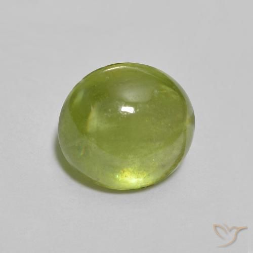 1.53 ct Green Sphene Stone, Natural Sphene in Oval Cabochon Shape for Sale