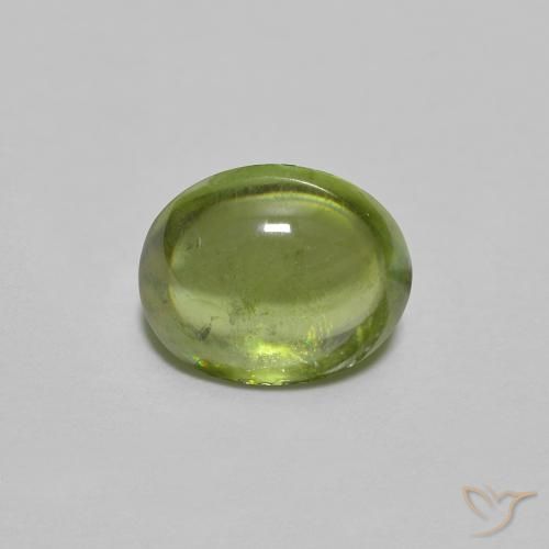 0.86ct Natural Light Lively Green Sphene, Oval, Transparent
