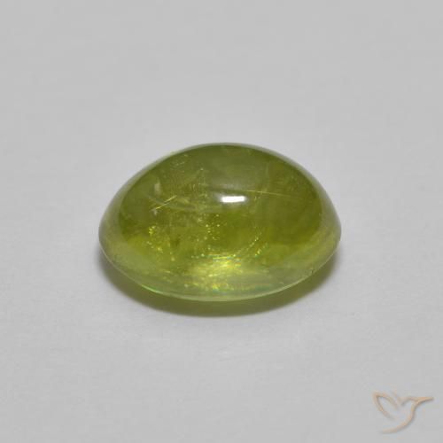 Sphene Gemstone in 7 x 5 mm (calibrated) Size for Sale, Sphene Stone in Lively Yellowish Green Color