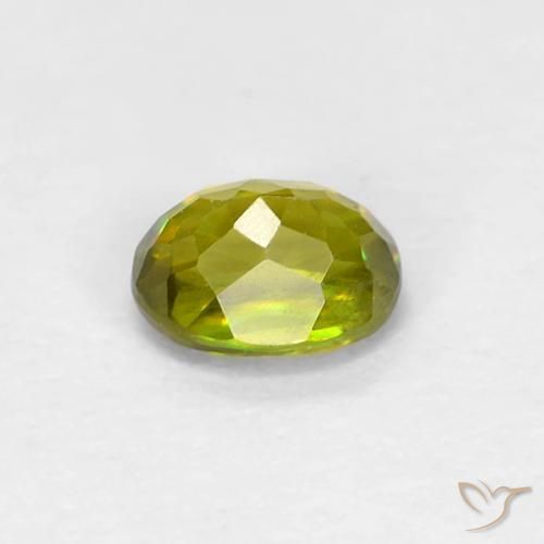 Sphene Gemstone in 4.6 x 3.7 mm Size for Sale, Sphene Stone in Medium Green Color