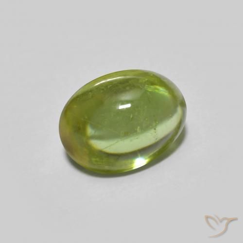 1.59 ct Green Sphene Stone, Natural Sphene in Oval Cabochon Shape for Sale