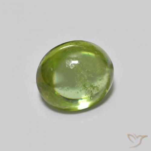 1.12 ct Green Sphene Stone, Natural Sphene in Oval Cabochon Shape for Sale