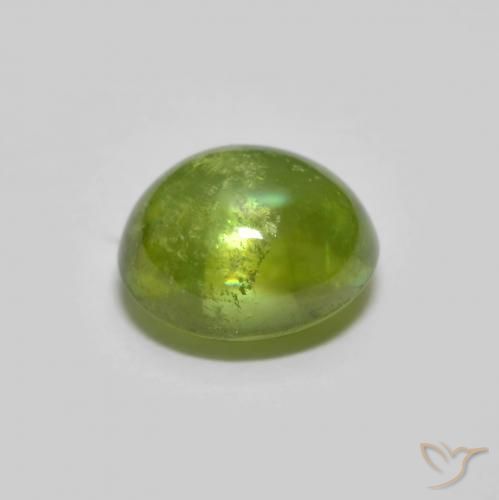 Sphene Gemstone in 6.2 x 5.5 mm Size for Sale, Sphene Stone in Medium Green Color