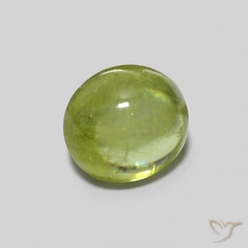 0.90 ct Green Sphene Stone, Natural Sphene in Oval Cabochon Shape for Sale