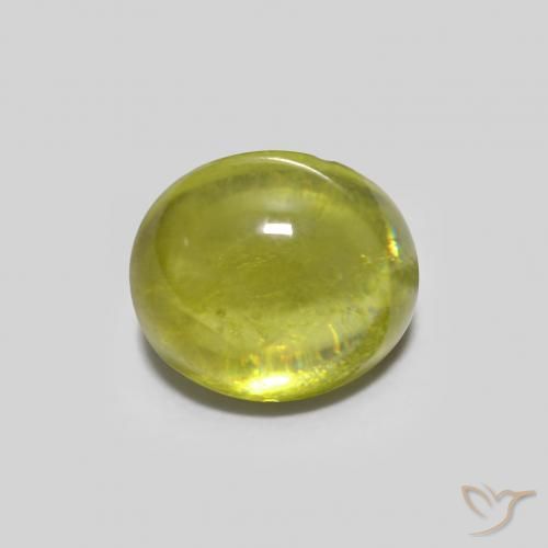 1.07 ct Green Sphene Stone, Natural Sphene in Oval Cabochon Shape for Sale