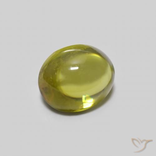 0.73 ct Green Sphene Stone, Natural Sphene in Oval Cabochon Shape for Sale