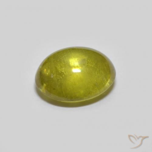 Sphene Gemstone in 7.3 x 6.2 mm Size for Sale, Sphene Stone in Yellowish Green Color