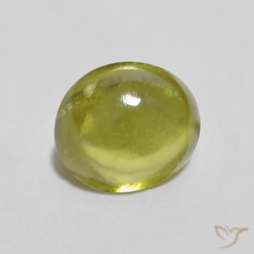 1.36 ct Green Sphene Stone, Natural Sphene in Oval Cabochon Shape for Sale