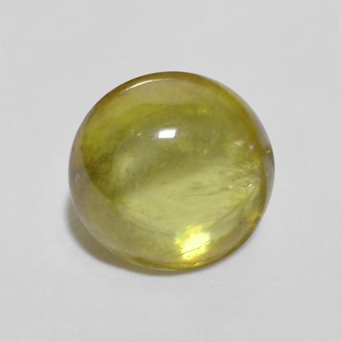 1.63 ct Green Sphene Stone, Natural Sphene in Oval Cabochon Shape for Sale