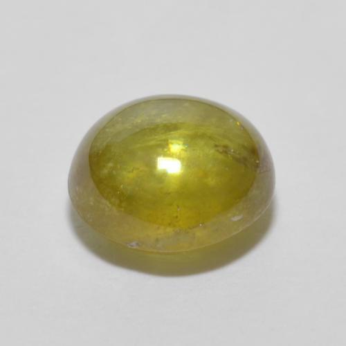 Sphene Gemstone in 6.8 x 6.6 mm Size for Sale, Sphene Stone in Warm Earthy Green Color