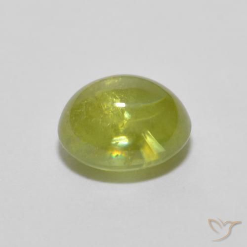 Sphene Gemstone in 6.2 x 5.2 mm Size for Sale, Sphene Stone in Olive Green Color