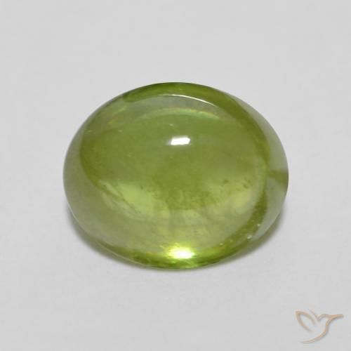 1.51ct Natural Light Lively Green Sphene, Oval, Transparent