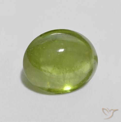 1.51 ct Green Sphene Stone, Natural Sphene in Oval Cabochon Shape for Sale