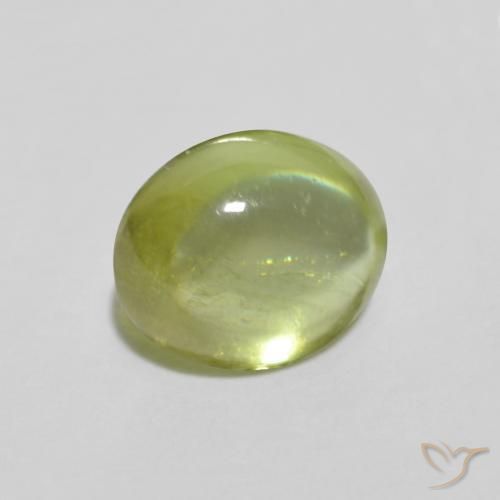 1.07 ct Green Sphene Stone, Natural Sphene in Oval Cabochon Shape for Sale