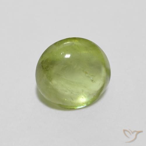 0.95 ct Green Sphene Stone, Natural Sphene in Oval Cabochon Shape for Sale