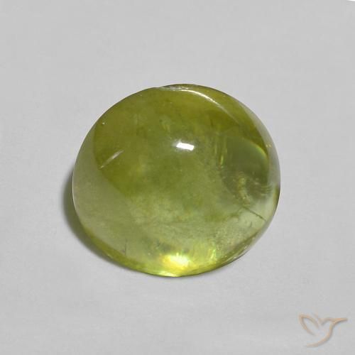 1.83 ct Green Sphene Stone, Natural Sphene in Oval Cabochon Shape for Sale