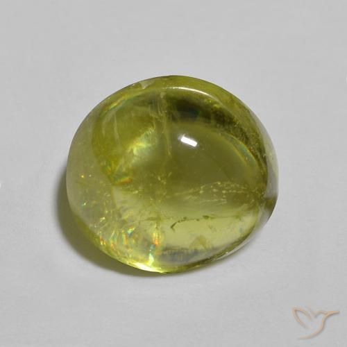 2.65 ct Green Sphene Stone, Natural Sphene in Oval Cabochon Shape for Sale