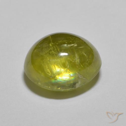 Sphene Gemstone in 8.2 x 7.4 mm Size for Sale, Sphene Stone in Medium Green Color