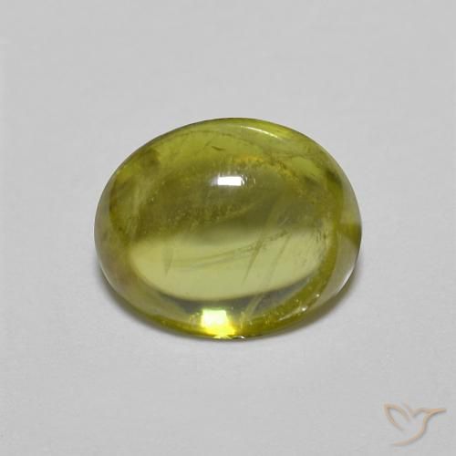 1.25ct Natural Warm Forest Green Sphene, Oval, Transparent