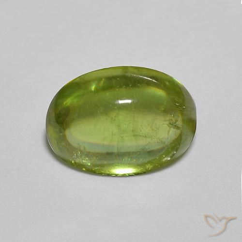 Sphène Vert Ovale 1,31 ct du Sri Lanka, Dimension 7,4 x 5,3mm, Pierre gemme naturelle Non traité, pureté Transparent, 1 pièce de sphène oval cabochon, dureté de Mohs de 5 à 5.5, Photo A