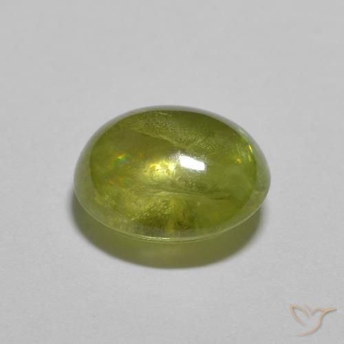 Sphene Gemstone in 6.8 x 6.2 mm Size for Sale, Sphene Stone in Olive Green Color